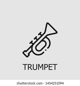 Outline trumpet vector icon. Trumpet illustration for web, mobile apps, design. Trumpet vector symbol.