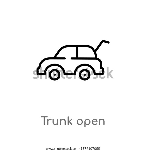 outline trunk open vector icon.\
isolated black simple line element illustration from gaming\
concept. editable vector stroke trunk open icon on white\
background