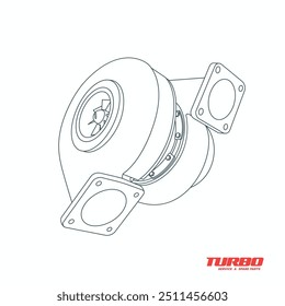 Esquema del turbocompresor. Ilustración vectorial