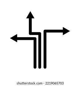 Outline turn path road sign vector illustration 