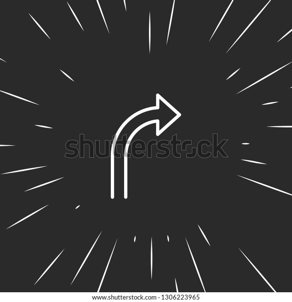Outline turn right arrow icon illustration\
isolated vector sign\
symbol