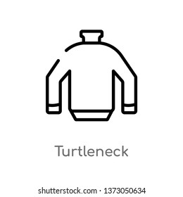 outline turtleneck vector icon. isolated black simple line element illustration from clothes concept. editable vector stroke turtleneck icon on white background