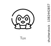 outline tux vector icon. isolated black simple line element illustration from fashion concept. editable vector stroke tux icon on white background