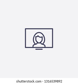 Outline tv icon illustration isolated vector sign symbol