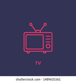 Outline tv  icon.tv  vector illustration. Symbol for web and mobile
