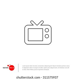 Outline Tv Icon, Vector Illustration, Flat pictogram icon