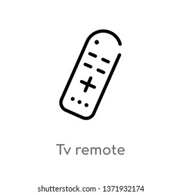 outline tv remote vector icon. isolated black simple line element illustration from computer concept. editable vector stroke tv remote icon on white background