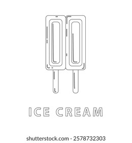 outline of twin popsicles. twin ice cream logo with a simple black and white and minimalist design. suitable for a company logo