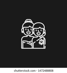Outline two brides vector icon. Two brides illustration for web, mobile apps, design. Two brides vector symbol.
