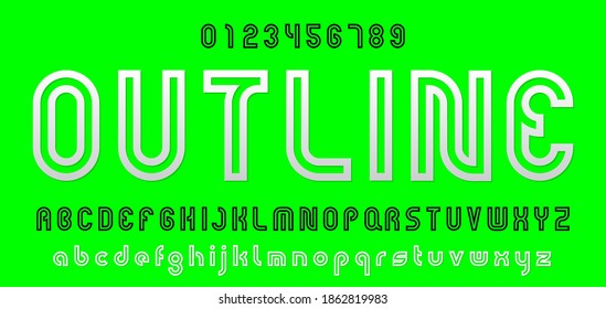 Outline Typeface. modern Characters. vector and illustration.