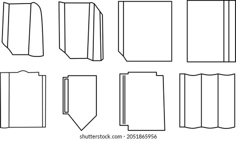 outline types of tile types set