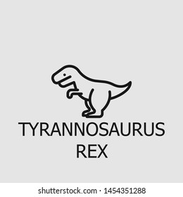 Outline tyrannosaurus rex vector icon. Tyrannosaurus rex illustration for web, mobile apps, design. Tyrannosaurus rex vector symbol.