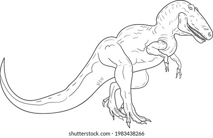 Outline Tyranosaurus Rex Perfect For Coloring Page