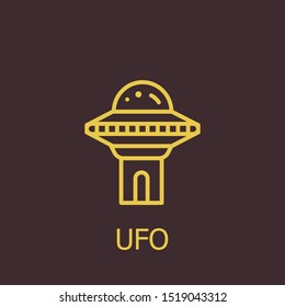 Outline ufo vector icon. Ufo illustration for web, mobile apps, design. Ufo vector symbol.