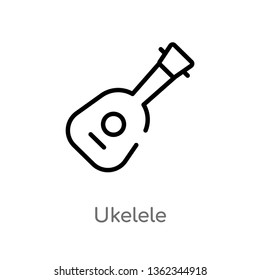 outline ukelele vector icon. isolated black simple line element illustration from music concept. editable vector stroke ukelele icon on white background