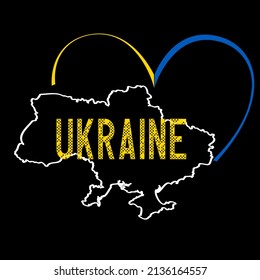 Outline Ukrainian map. Vector illustration.