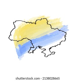 Esquema del mapa ucraniano. Ilustración vectorial.