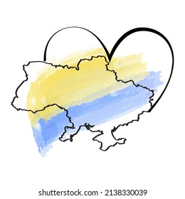 Outline Ukrainian map. Vector illustration.