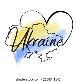 Outline Ukrainian map. Vector illustration.
