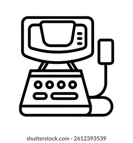Outline of Ultrasound machine on white background