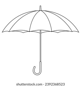 Outline of an umbrella illustration.