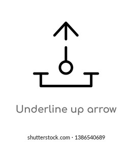 outline underline up arrow vector icon. isolated black simple line element illustration from arrows concept. editable vector stroke underline up arrow icon on white background