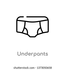 outline underpants vector icon. isolated black simple line element illustration from clothes concept. editable vector stroke underpants icon on white background