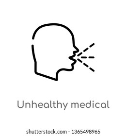 outline unhealthy medical condition vector icon. isolated black simple line element illustration from medical concept. editable vector stroke unhealthy medical condition icon on white background
