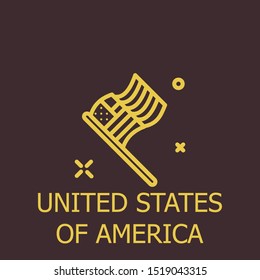 Outline united states of america vector icon. United states of america illustration for web, mobile apps, design. United states of america vector symbol.