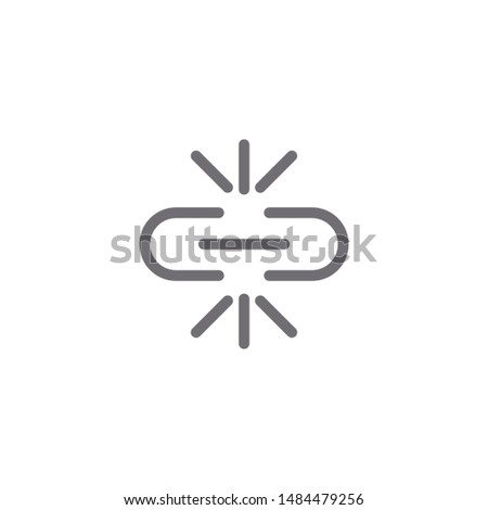 Outline unlink icon isolated on white background. Unlink symbol modern, simple, vector, icon for website design, mobile app, ui. Vector Illustration