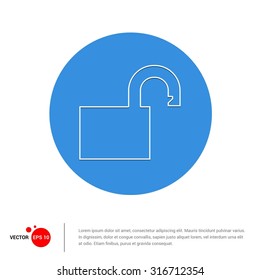 Outline unlock Icon, Vector Illustration, Flat pictogram icon