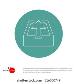 Outline Upload Icon, Vector Illustration, Flat pictogram icon