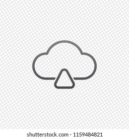 outline upload simple cloud icon. linear symbol with thin outline. On grid background