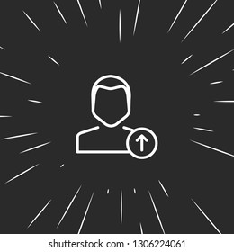 Outline upload user icon illustration isolated vector sign symbol