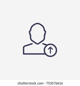 Outline upload user icon illustration vector symbol