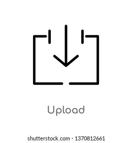 outline upload vector icon. isolated black simple line element illustration from arrows 2 concept. editable vector stroke upload icon on white background