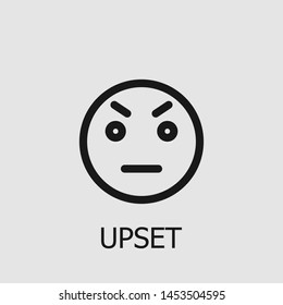 Outline upset vector icon. Upset illustration for web, mobile apps, design. Upset vector symbol.