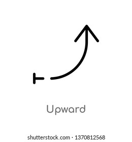 outline upward vector icon. isolated black simple line element illustration from arrows 2 concept. editable vector stroke upward icon on white background