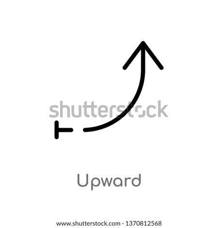 outline upward vector icon. isolated black simple line element illustration from arrows 2 concept. editable vector stroke upward icon on white background