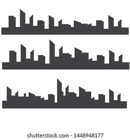 Outline urban vector cityscape. Skyline city silhouettes. City landscape template. Thin line City landscape