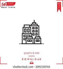 Outline urban-property Icon. urban-property icon vector isolated on white background. Graphic design, material-design, Best sellers icons, mobile application, UI UX design, EPS 10 format vector