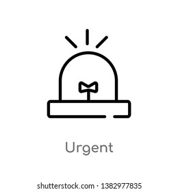 outline urgent vector icon. isolated black simple line element illustration from human resources concept. editable vector stroke urgent icon on white background