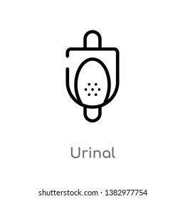 outline urinal vector icon. isolated black simple line element illustration from hygiene concept. editable vector stroke urinal icon on white background
