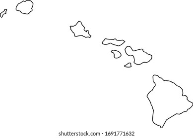 Outline Us State Hawaii Stock Vector (Royalty Free) 1691771632 ...