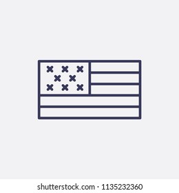 Outline USA Flag Icon Illustration,vector America Sign Symbol