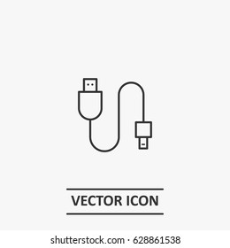 Outline usb cable  icon illustration vector symbol