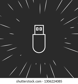 Outline usb icon illustration isolated vector sign symbol