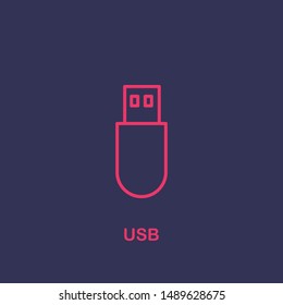 Outline usb  icon.usb  vector illustration. Symbol for web and mobile