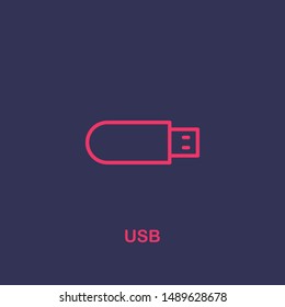 Outline usb  icon.usb  vector illustration. Symbol for web and mobile