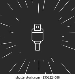 Outline usb plug icon illustration isolated vector sign symbol